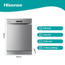 Hisense 13 Place Dishwasher Silver H13DX - image 4