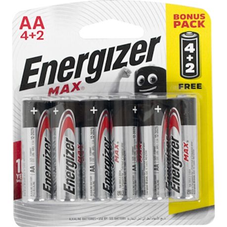 Energizer MAX Alkaline AA Batteries - 6 Pack