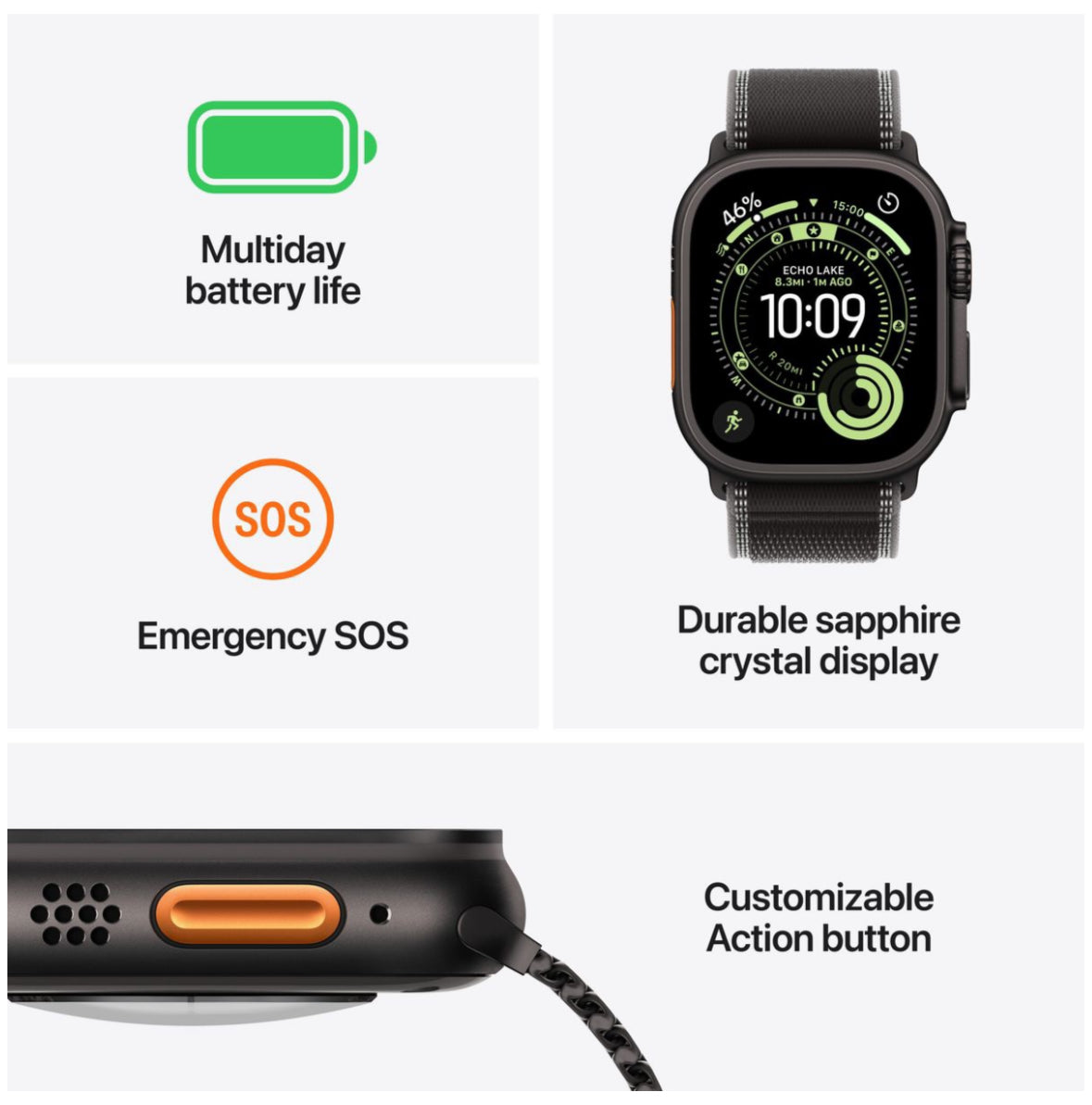 Apple Watch Ultra 3 GPS+Cell 49mm Black Titanium Case with Black Ocean Band - image 2