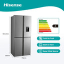 Hisense 392lt Four Door Water Dispenser Fridge, Metallic H520FI-WD - image 3
