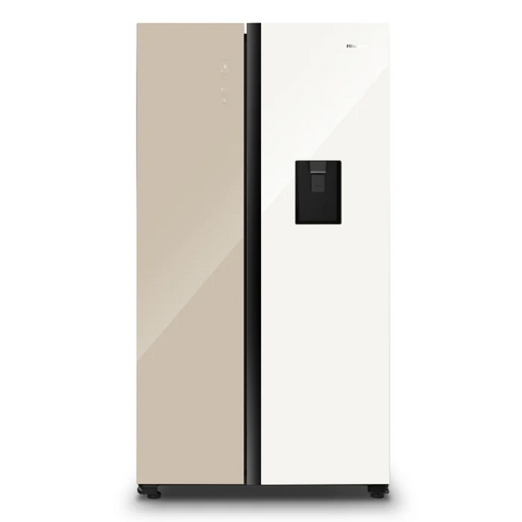 Hisense 508L SBS Fridge Water Dispenser White And Khaki Glass H670SDK-WD - image 1