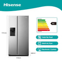 Hisense 474L Side By Side Fridge Freezer Stainless Steel H690SSIDL - image 3