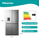 Hisense 579L Four Door Fridge Freezer Stainless Steel H750FS-WD - image 2