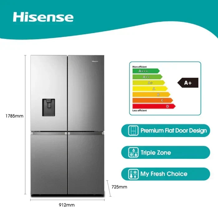 Hisense 579L Four Door Fridge Freezer Stainless Steel H750FS-WD - image 2