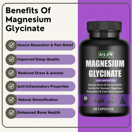 Magnesium Glycinate - High Absorption, Muscle & Sleep Support