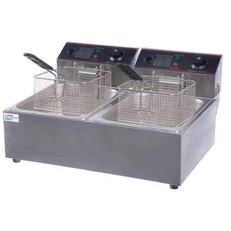 Delica 6L + 6L Double Pan Deep Fryer Silver