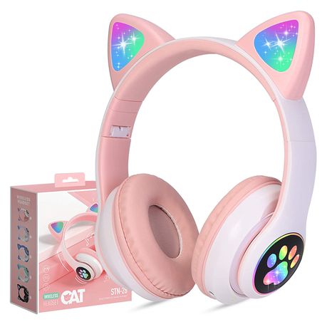 Kids Wireless Cat Ear LED Headphones