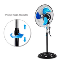 18-inch Industrial Heavy Duty Pedestal Oscillating Stand Fan - Set of 2