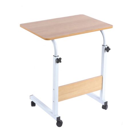 Adjustable Height Mobile Computer Desk Table & Beside Table Stand