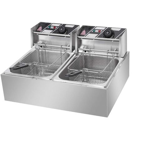 Delica 6L + 6L Double Pan Deep Fryer Silver