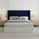 Diamond Pleated Wing-Back Velvet Headboard - (145cm)