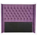 Diamond Pleated Wing-Back Velvet Headboard - (145cm)