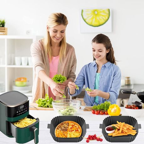 Square Silicone Air Fryer Liner 20cm - 2 Pack