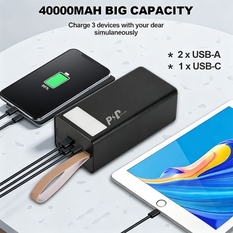PD605 - 40,000mAh Fast Charging Power Bank - Black