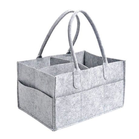 Foldable Baby Diaper Caddy Storage Holder - Grey