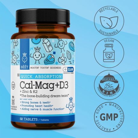 CalMag with Vitamin D3, Zinc & Vitamin K2 Supplement 60 Coated Tablets