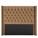 Diamond Pleated Wing-Back Velvet Headboard - (145cm)