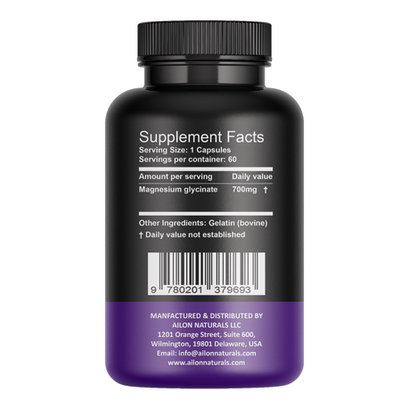 Magnesium Glycinate - High Absorption, Muscle & Sleep Support