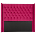 Diamond Pleated Wing-Back Velvet Headboard - (145cm)
