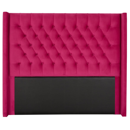 Diamond Pleated Wing-Back Velvet Headboard - (145cm)