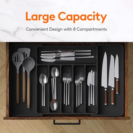 Expandable Drawer Organizer Utensil Tray for Kitchen Organizers and Storage
