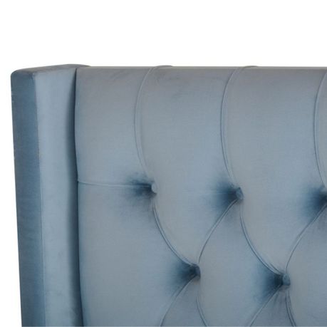 Diamond Pleated Wing-Back Velvet Headboard - (145cm)