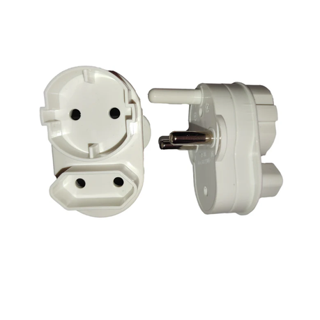 2 Way Adapter 2 Pin Flat & Round - 5 Pack