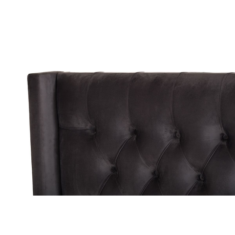 Diamond Pleated Wing-Back Velvet Headboard - (145cm)