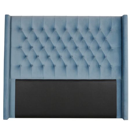 Diamond Pleated Wing-Back Velvet Headboard - (145cm)