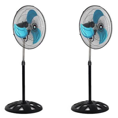 18-inch Industrial Heavy Duty Pedestal Oscillating Stand Fan - Set of 2