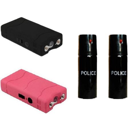 Set of Two Couple Self Defense Stun Gun And Pepper Sprays 60ml