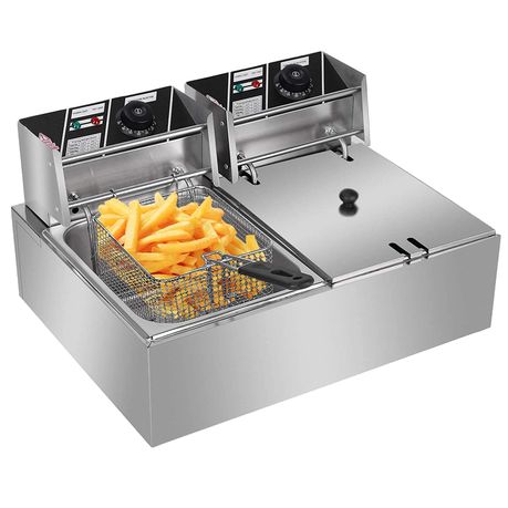 Delica 6L + 6L Double Pan Deep Fryer Silver