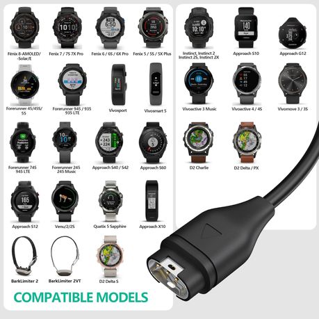 USB Charging Cable Compatible with Garmin Watch Fenix, Forerunner, Venu