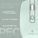Volkano Granite Series USB-C Rechargeable Wireless Mouse