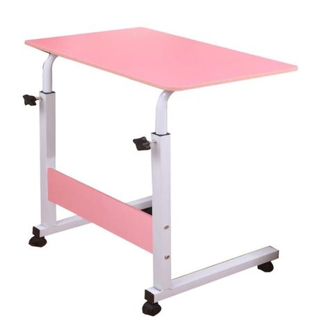 Adjustable Height Mobile Computer Desk Table & Beside Table Stand