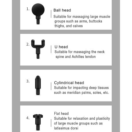 Rechargeable 4 Heads Portable Muscle Massage Gun Percussion Massager