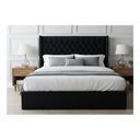 Diamond Pleated Wing-Back Velvet Headboard - (145cm)
