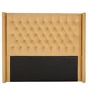 Diamond Pleated Wing-Back Velvet Headboard - (145cm)