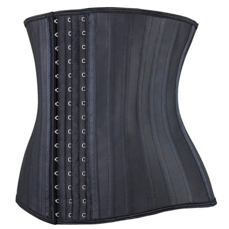 25 Steel Boned Latex Waist Trainer Belly Slimmming Belt - Black