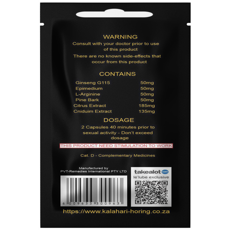 Kalahari-Horing Erection Booster and Enhancement For Men 4's Double Pack