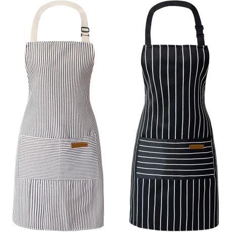 2 Cooking Aprons Adjustable Bib Chef Baking Kitchen Apron for Women Men