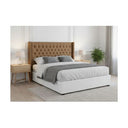 Diamond Pleated Wing-Back Velvet Headboard - (145cm)