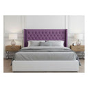 Diamond Pleated Wing-Back Velvet Headboard - (145cm)