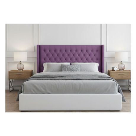 Diamond Pleated Wing-Back Velvet Headboard - (145cm)