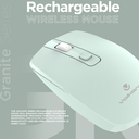 Volkano Granite Series USB-C Rechargeable Wireless Mouse