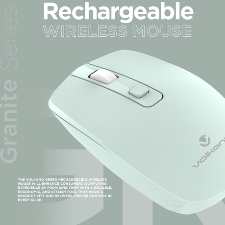 Volkano Granite Series USB-C Rechargeable Wireless Mouse