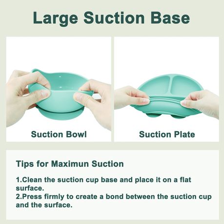 9 Pcs Baby Silicone Plate With Lid Waterproof Cup Wood Spoon Fork Bowl Set