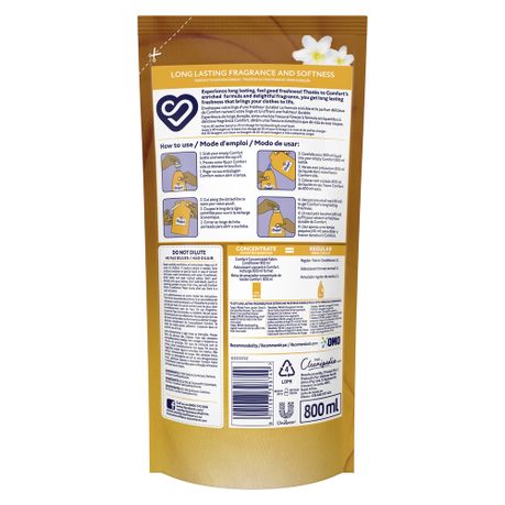 Comfort Jasmine&Cashmere Concentrated Laundry Fabric Softener Refill 800ml