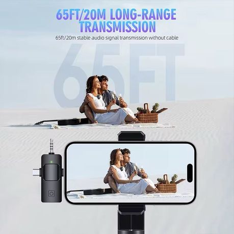 Dual Wireless Lavalier Microphones For iPhone/ Camera/ Android Devices-(GC)