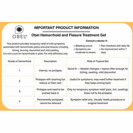 obel Hemorrhoid & Fissure Treatment Gel 50ml | Natural Witch Hazel